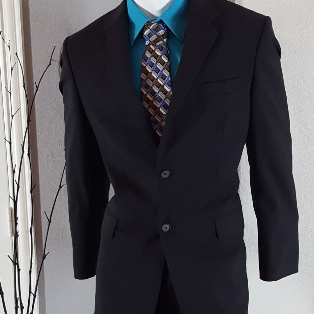 Express Men's Wool Black Blazer Sport Coat 42R